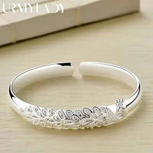 Load image into Gallery viewer, New 925 sterling silver elegant Peacock opening screen bracelet Bangles for women fashion party wedding Accessories jewelry gift
