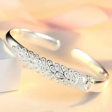Load image into Gallery viewer, New 925 sterling silver elegant Peacock opening screen bracelet Bangles for women fashion party wedding Accessories jewelry gift
