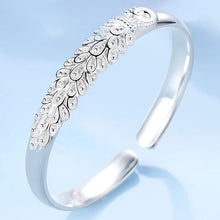 Load image into Gallery viewer, New 925 sterling silver elegant Peacock opening screen bracelet Bangles for women fashion party wedding Accessories jewelry gift
